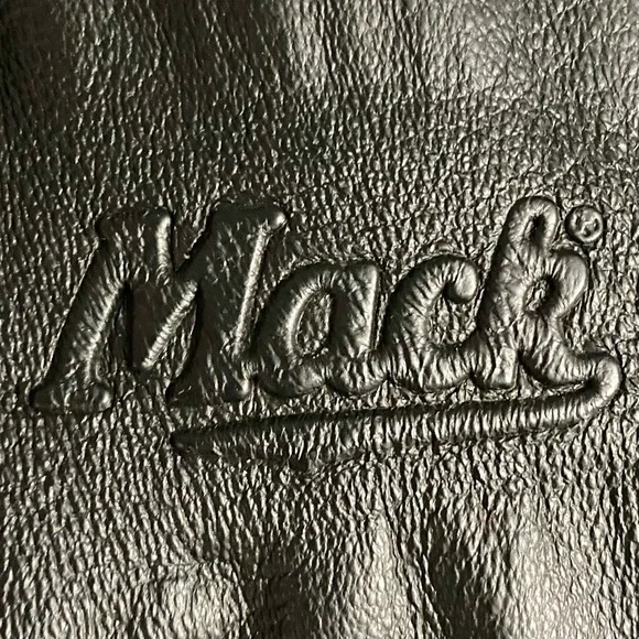 Vintage Mack Truck Men’s Black Quilted Embossed Leather Bomber Jacket Size XXL - Picture 7 of 13